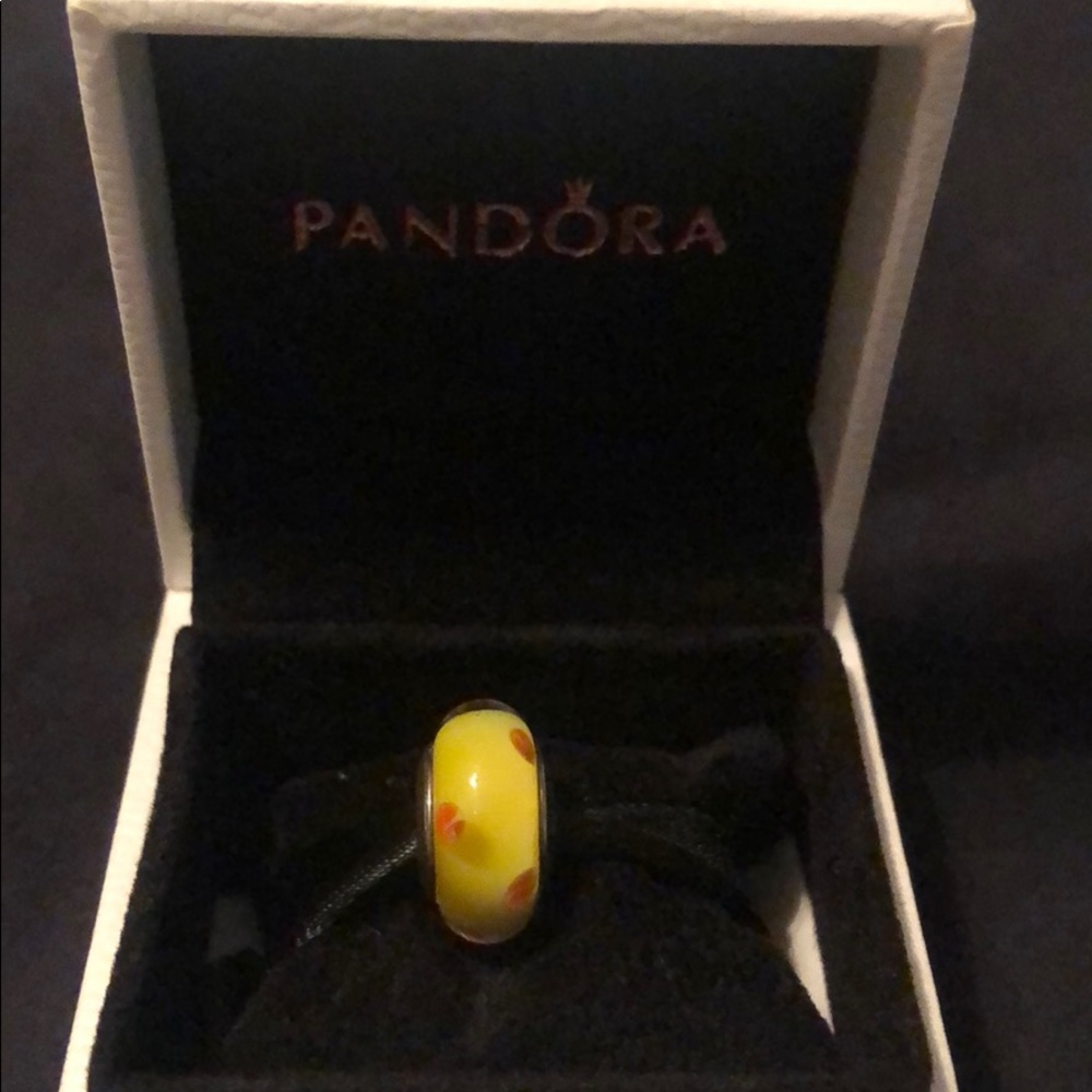 Pandora Murano yellow & orange polka dot charm
